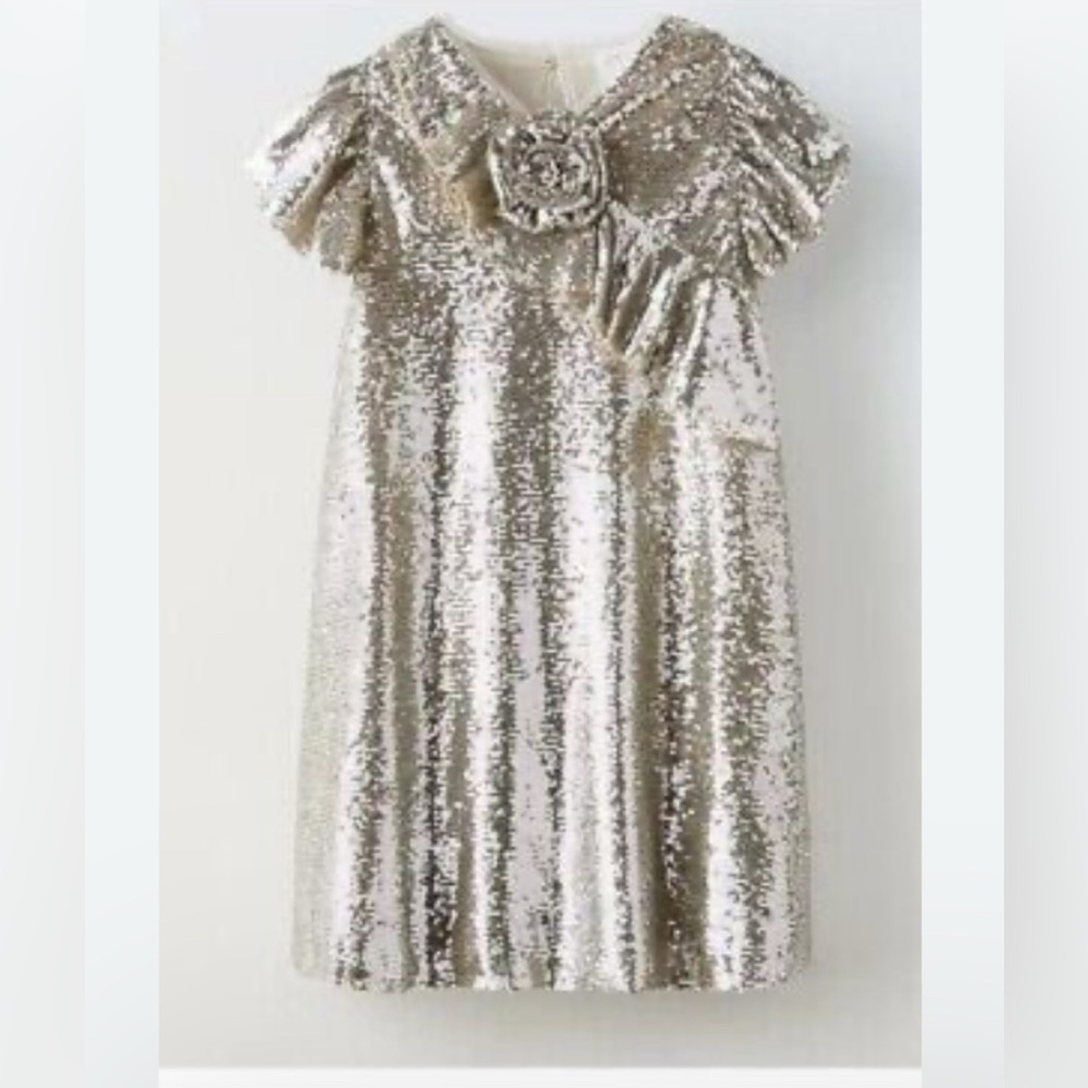 Zara Kids Sequin Golden Party Dress Size 13-14 New without tags